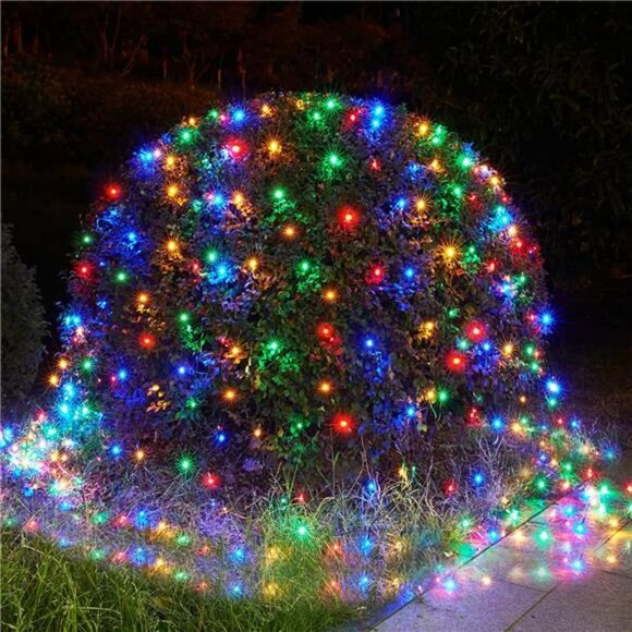 Christmas Net Lights, 360 LEDs 9.8ft x 6.6ft Multicolor Outdoor Christmas Decora